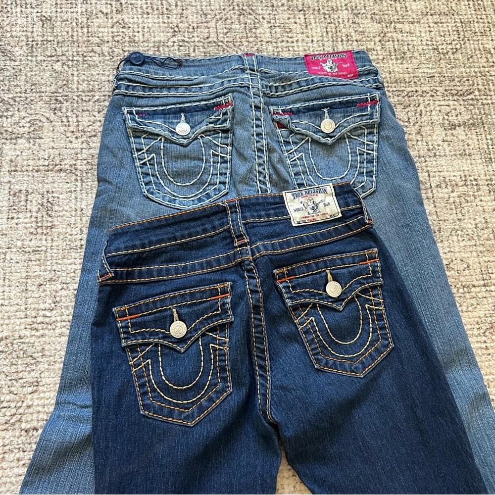 True Religion Women’s Skinny Jeans - Dark Indigo & Light Blue Wash - Picture 2 of 7